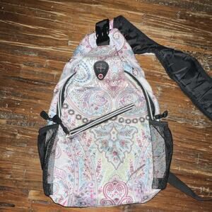 MOSISO Multicolor Paisley Sling Crossbody Bag Adjustable Strap Pockets Zip